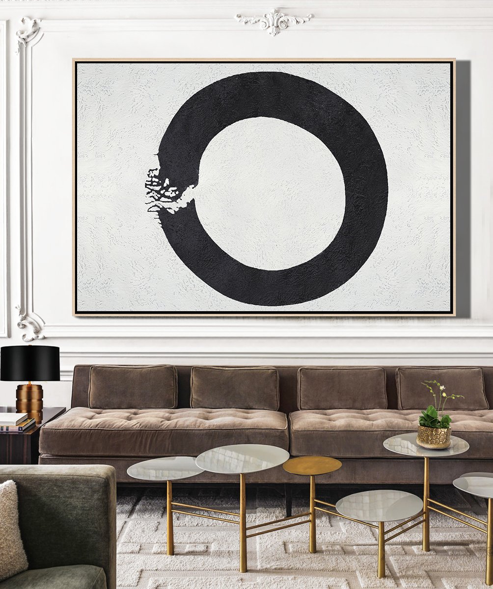 Horizontal Minimal Circle Art #MN18C - Click Image to Close